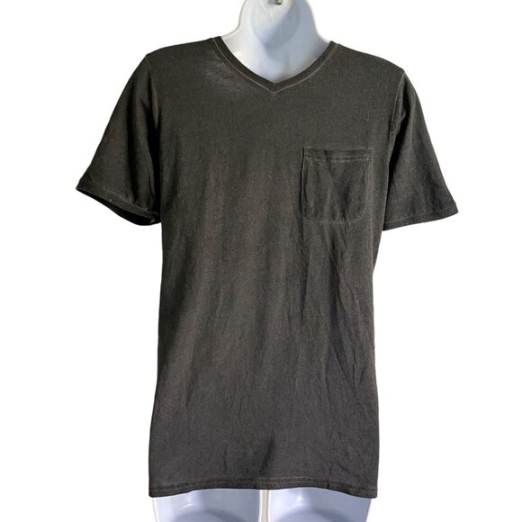 7FAM 7 for All Mankind V Neck Tee Shirt Distressed Black Youth Size Large NEW - Picture 2 of 7